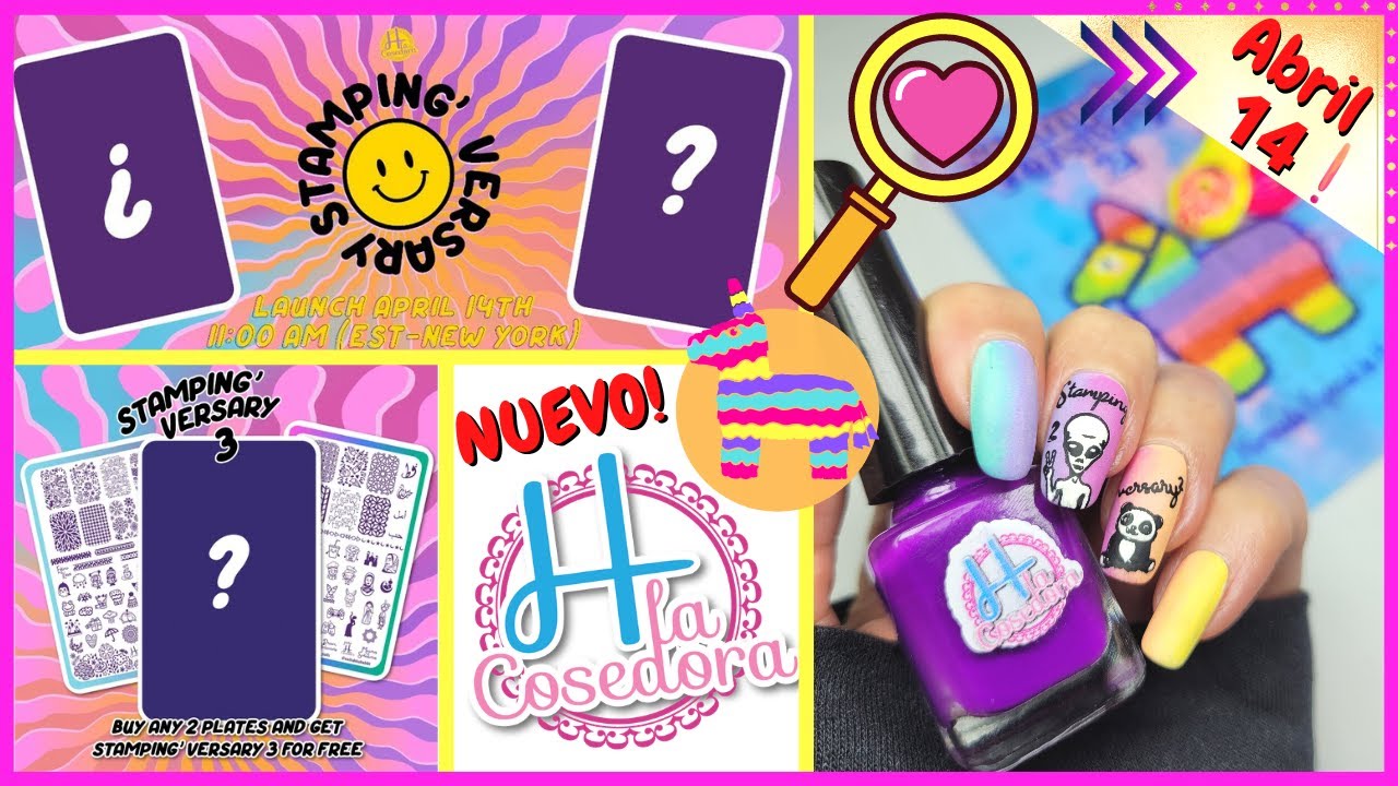 H la Cosedora NUEVA Placa Stamping'Versary 3 - Manicura Tutorial en Español