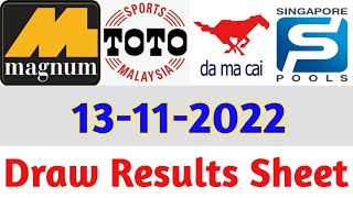 13-11-2022 Today 4D Results Magnum Toto Kuda/Damacai | 4d Result Today | Today 4d Result Live