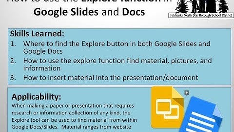 How to use the Explore function in Google Slides and Docs.