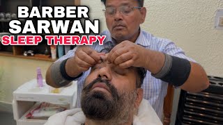 ASMR Head massage to get Relief from high Stress and Anxiety ! Indian Barber SARWAN ! Neck cracking