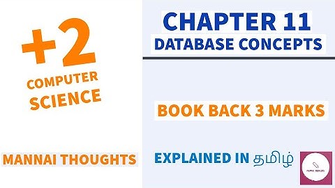 12th Computer Science Chapter 11 " Book back 3 Marks  " Explained in Tamil