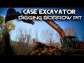 CASE CX210D DIGGING BORROW PIT // Case Excavator  - In Cab View