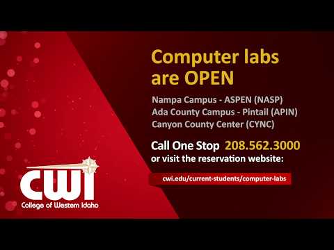 Computer labs are OPEN for CWI students without internet access at home.