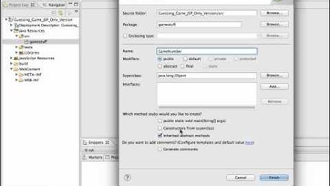 Setting Up the Eclipse Project for the Guessing Game Example (JSP Only version)