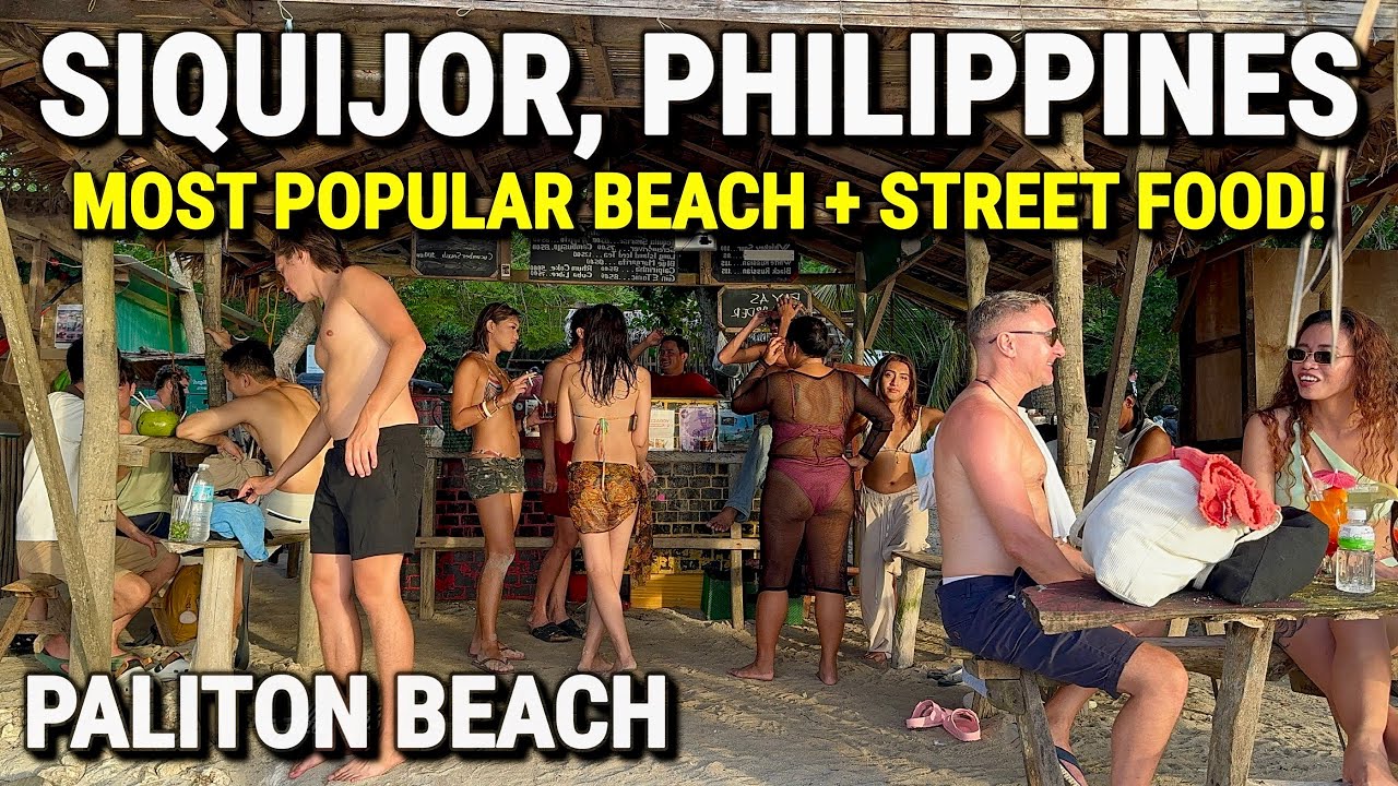 Philippines 🇵🇭 Siquijor Island’s MOST POPULAR BEACH + Street Food Night Market - Walking Tour 2026