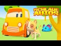 Lehrreicher Cartoon auf Deutsch. Die Schaluen Autos und das Kätzchen. Zeichentrickfilm für Kinder