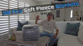 Macarrie Soft Fleece Blankets Bulk Review — 50 Pcs Cozy Throws for Home, Travel & Donation screenshot 1