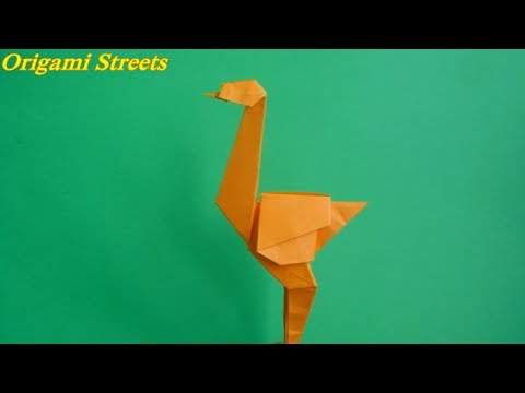 Как сделать страуса из бумаги. Оригами из бумаги страус.