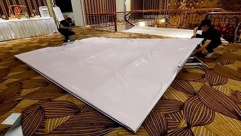 Cách bắn bạt Backdrop khổ lớn chỉ trong vài nốt nhạc | bắn bạt quảng cáo | Caro wedding
