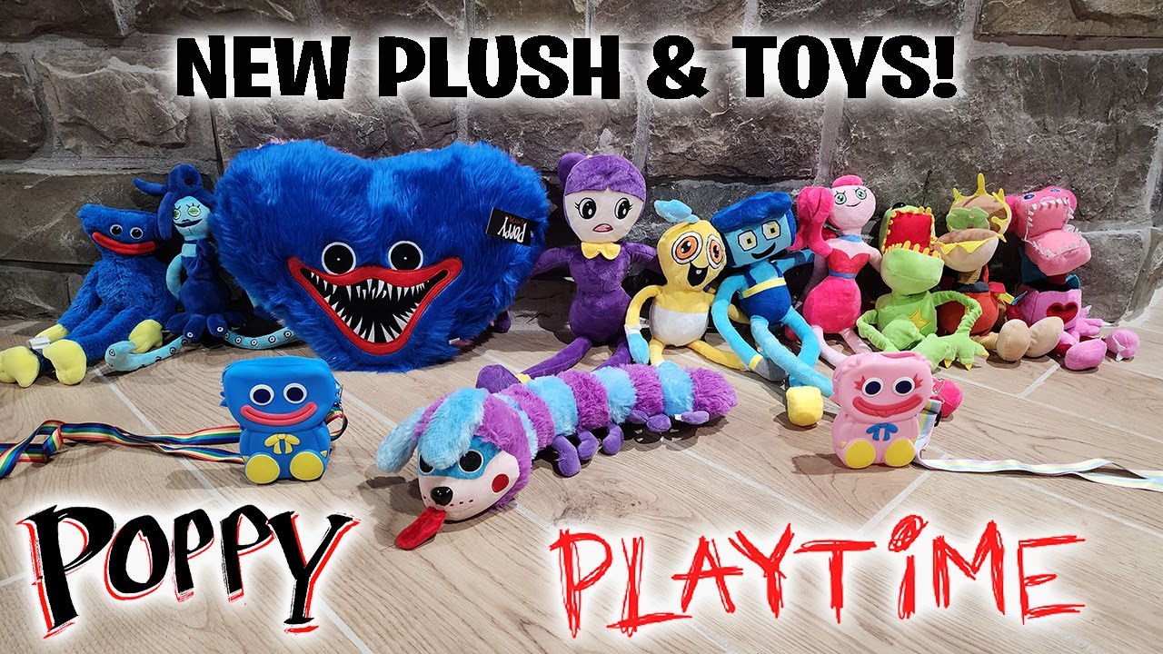 New black huggy wuggy plush toy poppy playtime game character