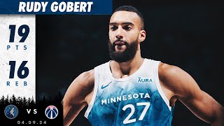 Rudy Gobert 19-Point\/16-Rebound Double-Double In Win Over Washington Wizards | 04.09.24