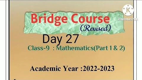 Class 9 | Bridge course | Day 27 | Subject Maths  | सेतू  अभ्यासक्रम इयत्ता नववी | दिवस 27