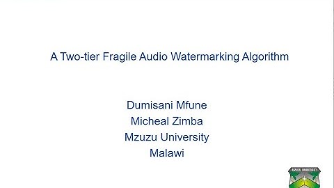 A Two-tier Fragile Audio Watermarking Algorithm Final