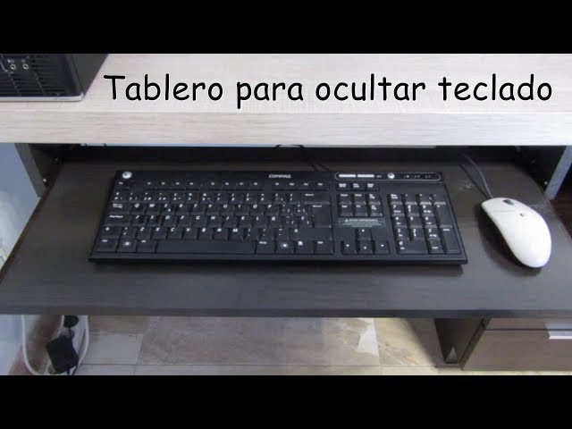 Escritorio pequeño para ordenador, bandeja de teclado extraíble