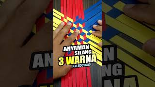 anyaman silang 3 warna, ilusi mata 3 dimensi