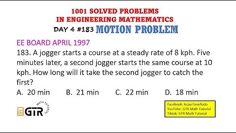 1001 SOLVED PROBLEMS IN ENGINEERING MATHEMATICS | Day 4 #183 | Motion Problem