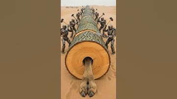 Robots rescue camel from giant tree log #funny #shorts #animals #robot