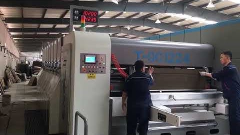 T-ONE machine: printer slotter diecutter with vibrator stacker