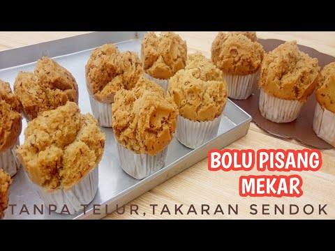 BOLU PISANG MEKAR NO TELUR NO MIXER - Banana Cake Eggless