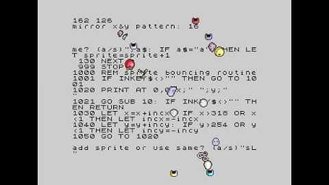 ZEsarUX emulator - TBBlue - Spectrum Next - Sprite Chip Test 2