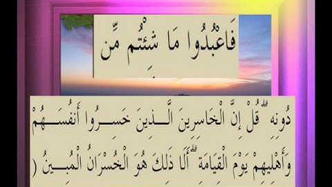 القرآن الكريم سورة الزمر الاية 15
