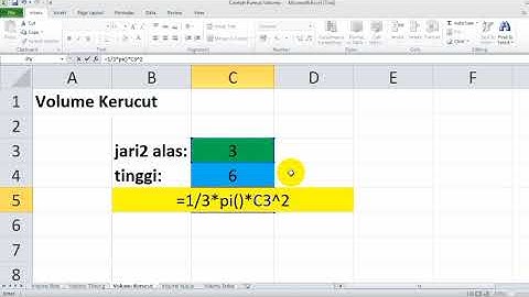Cara Membuat Rumus Volume Kerucut Di Excel