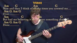 Somebody That I Used to Know (Goyte) Bass Guitar Cover Lesson in Am with Chords/Lyrics