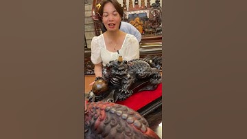 Tượng Nghê xông trầm và Thiềm Thừ xông trầm gỗ Trắc điêu khắc thủ công bằng tay