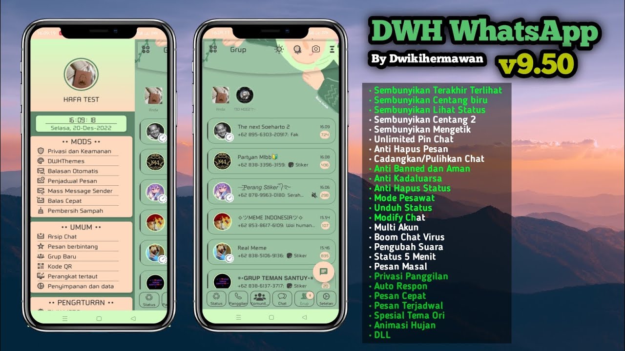 DWH WhatsApp Versi 9.50 BETA || WhatsApp Mod Terbaru 2022