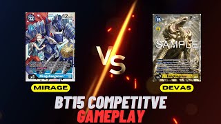 Digimon TCG | BT15 Competitive Gameplay/Commentary | MirageGaogamon VS Devas