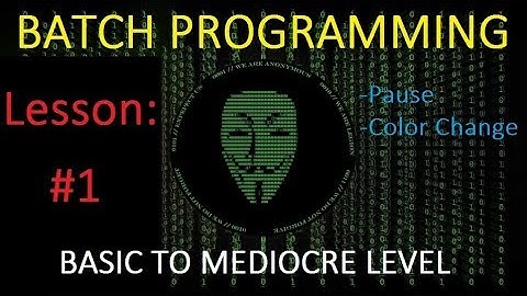Batch Programming | Lesson: 1