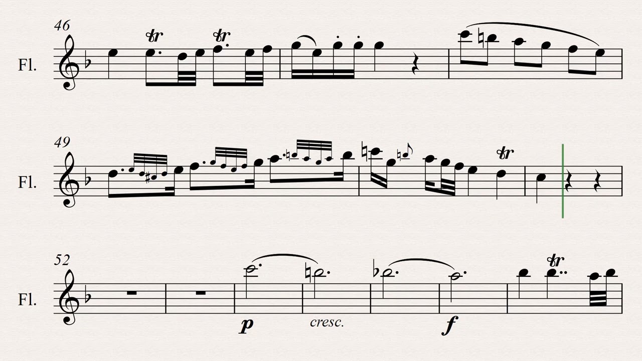 Mozart - Flute and Harp Concerto in C Major, 2nd Mov. (Harp +