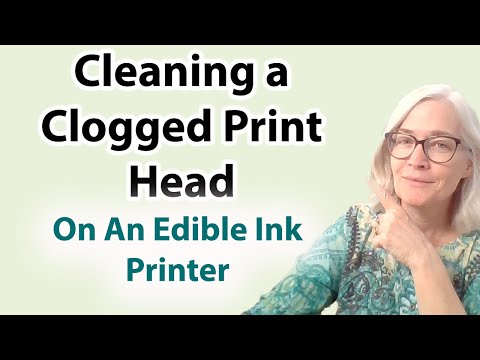 How to clean a clogged nozzle on a canon edible ink printer head.