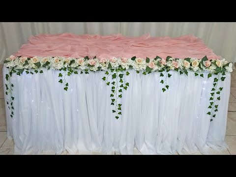 Como Fazer Saia de Mesa Para Decoração de Festas Aniversários Com Tecido Tnt Flores Montar Saia