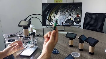 demonstration of HDMI mode digital microscope repair tool PCB watch smartphone insect coin observing