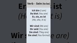 Sein - German Irregular Verb To Be, German For Beginners,