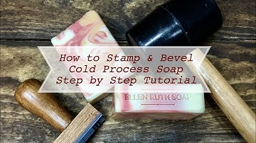 How to Bevel & Stamp Cold Process Soap. Step by step tutorial on soap stamping! Ellen Ruth Soap