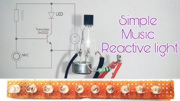 Music reactive led | using microphone | Music reactive led using 2n2222 transistor.