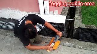 FOGGING PUBLIC AREA  dengan mesin kecil( basmi nyamuk)