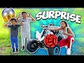 SURPRISING MY 9 YEAR OLD SON WITH HIS FIRST ATV!!