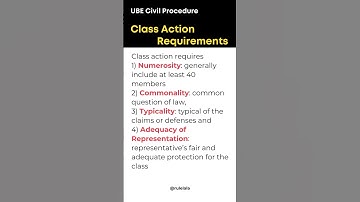 [Bar Exam] Civil - Class Action Requirements #barexamprep