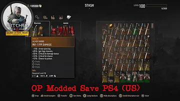 The Witcher 3 PS4: OP Modded Save Download (God Mode, Best Gear and Weapons + NG)