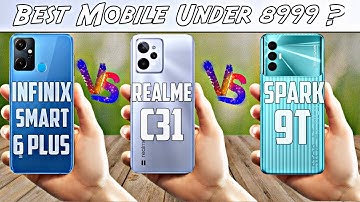 Infinix smart 6 plus Vs Tecno spark 9T Vs Realme C31