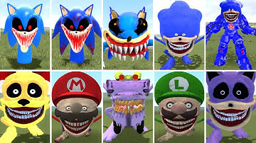 EVIL SONIC.EXE FACES OFF AGAINST MARIO and LUIGI MONSTERS in Garry