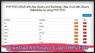 PHP PDO CRUD with Ajax jQuery and Bootstrap | Ajax Crud with JQuery Datatables by using PHP PDO