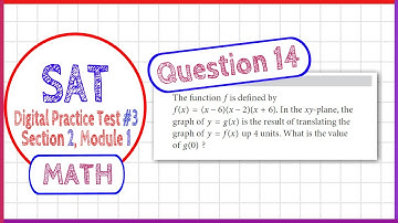 Question 14 in SAT Digital Practice Test #3, MATH Section 2 Module 1 -  f(x)=(x-6)(x-2)(x+6)
