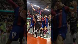 An epic final. We&#39;re the Champions. 🏆👏 #fcbarcelona #shorts #mesqueunclub #futsal