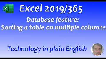 Excel 2019/365: Sorting a table using multiple keys