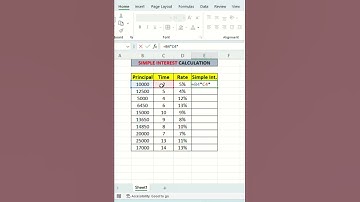 How to calculate interest 🧐 #excel #trending #shorts