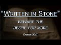 Eden ub church   written in stone  beware the desire for more  april 23 2023  pastor dan
